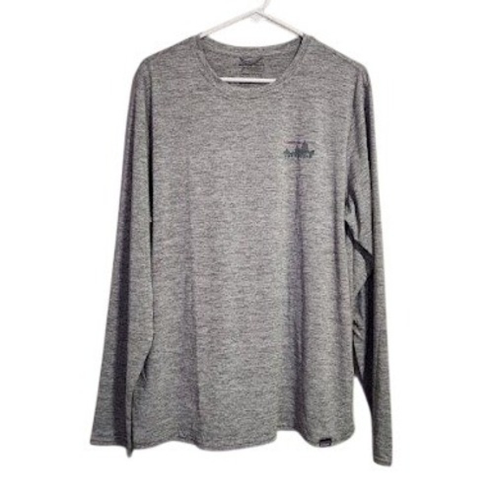 Patagonia Capilene Cool Daily Graphic Long Sleeve Shirt Gorpcore L Grey Tee